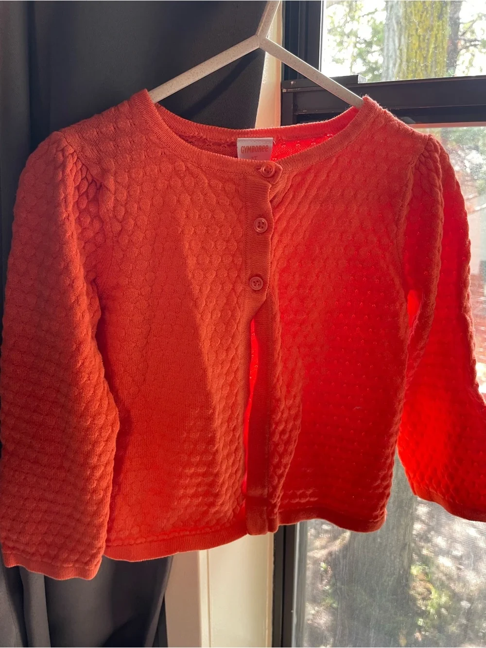 Gymboree Bright Orange Textured Knit Cardigan toddler 3T
